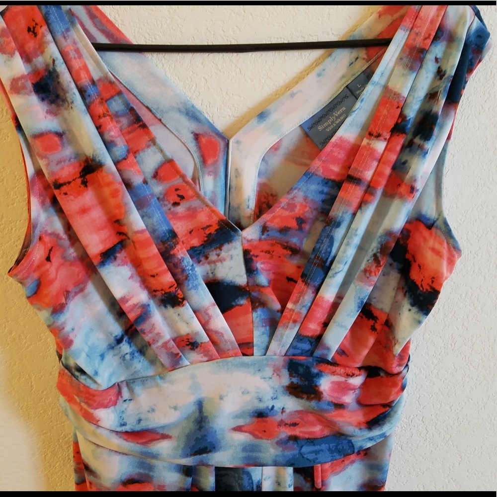 Simply Vera Vera Wang Multicolor Dress EUC Sz L